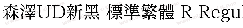 森澤UD新黑 標準繁體 R Regular字体转换